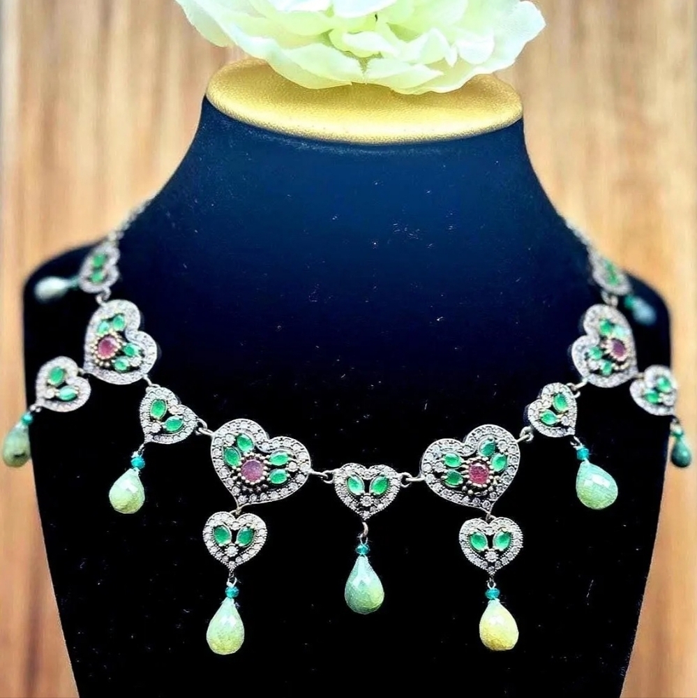 925 Sterling Silver Turkish Vintage Necklace  for Women,NEW,Antique,Handmade